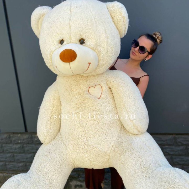 Белый плюшевый мишка большой в Ханты-Мансийске