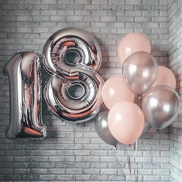 Фольгированный шар Серебряная Цифра в Ханты-Мансийске