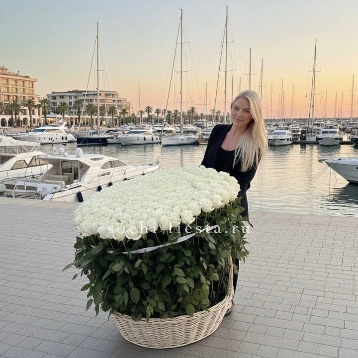 301 высокая роза в корзине в Ханты-Мансийске