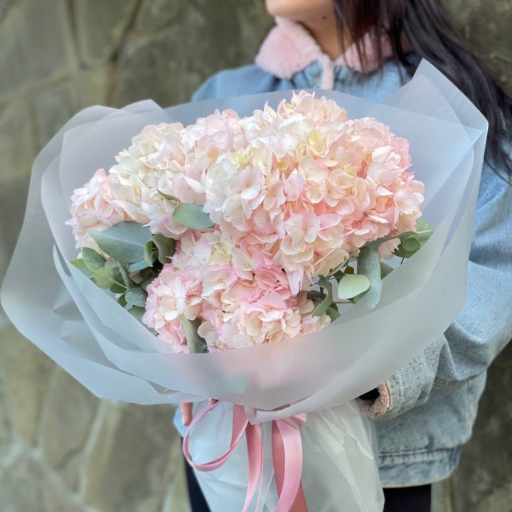 5 розовых гортензий в Ханты-Мансийске