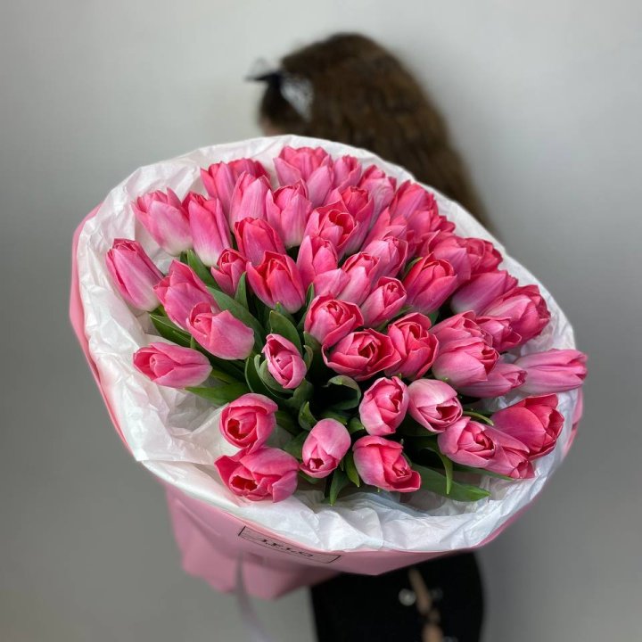 51 розовый тюльпан "Рози" в Ханты-Мансийске