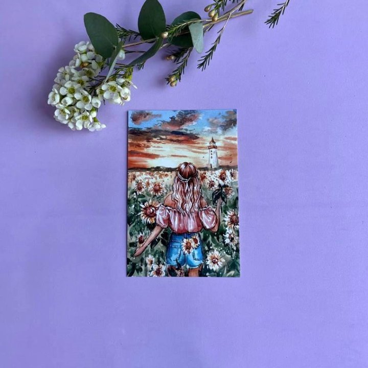 Открытка к букету "Подсолнух" в Ханты-Мансийске