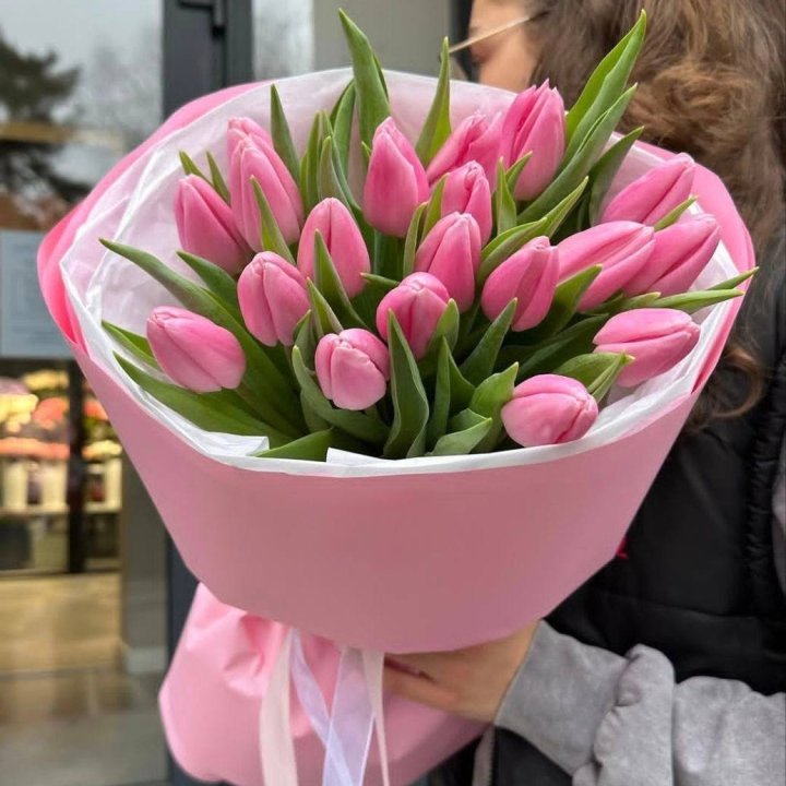  19 розовых тюльпанов в Ханты-Мансийске