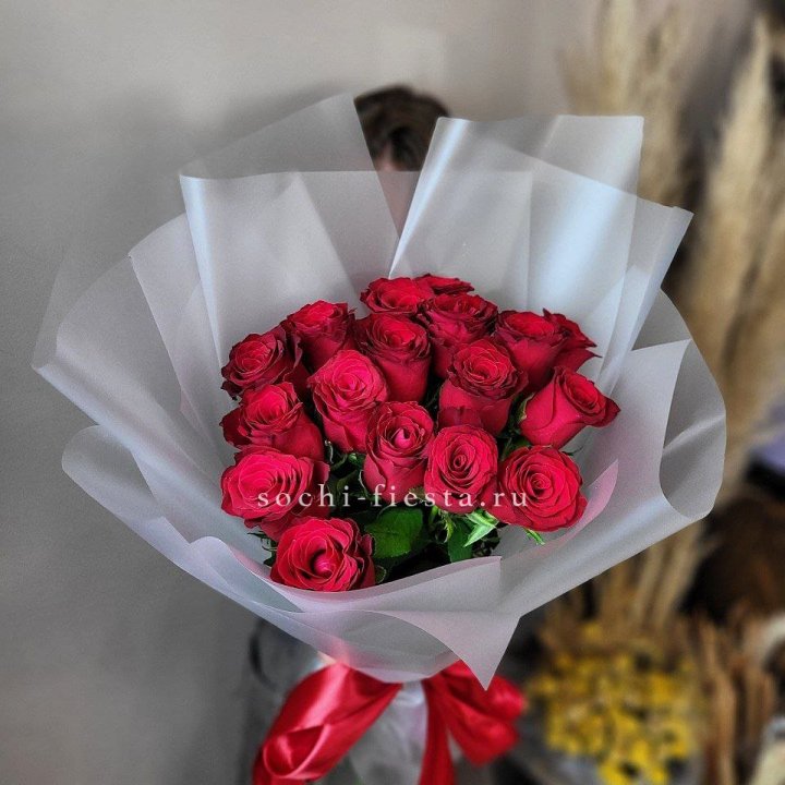 17 красных роз "Нет времени ждать" в Ханты-Мансийске